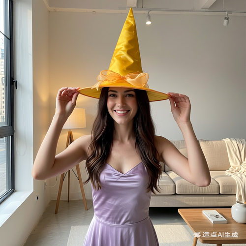 万圣节女巫尖顶魔法帽