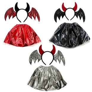 万圣节儿童演出服格丽特恶魔天使翅膀儿童表演道具cos装扮蝙蝠王