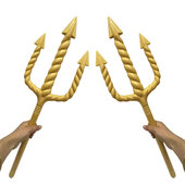 万圣节恶魔兵器道具大牛叉玩具大叉子游戏三叉戟武器塑料死神叉子