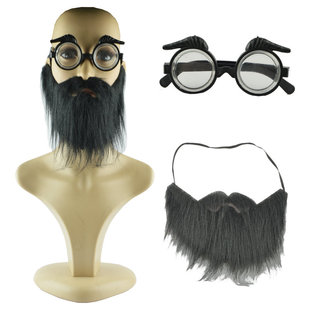 节日舞会装扮胡子眼镜道具搞笑络腮胡子仿真胡子大胡子张飞胡子