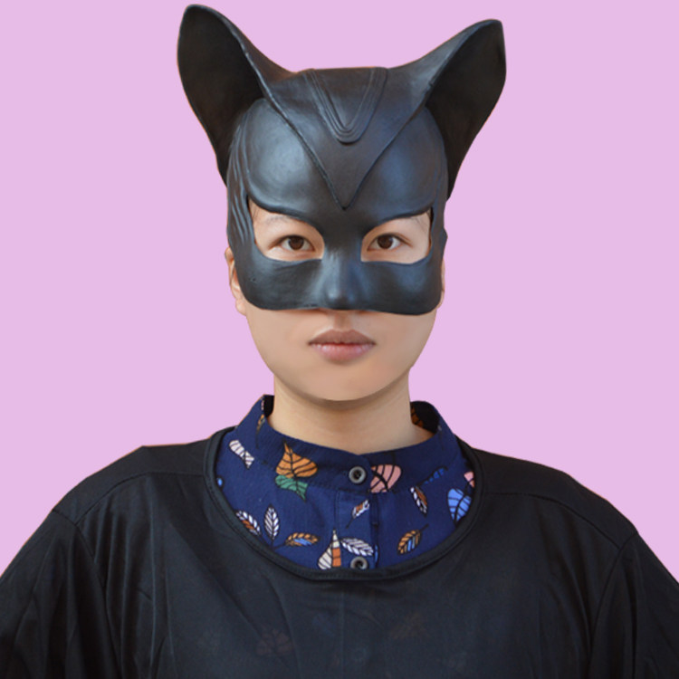 할로윈 파티 파티 마스크 검은 고양이 얼굴 마스크 고양이 헤드 기어 CATWOMAN 마스크 검은 고양이 꼬리 옷