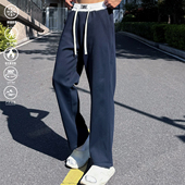 百搭痞帅运动卫裤 andtime美式 加厚加绒直筒宽松弯刀阔腿休闲长裤