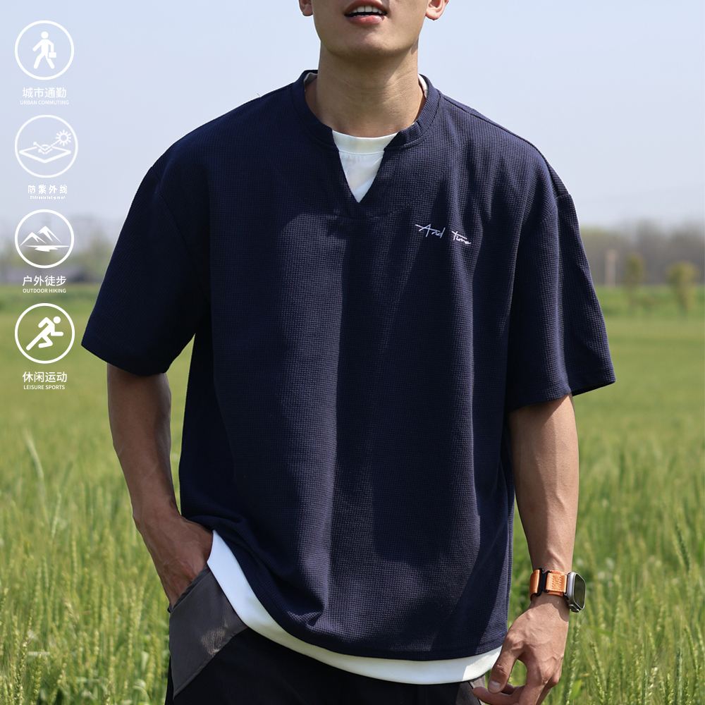 andtime正品凉感美式t恤