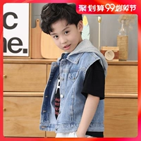 Thời trang bé trai denim vest 2019 mùa thu trẻ em mới trong chiếc áo không tay trẻ em lớn Quần áo trẻ em phiên bản Hàn Quốc - Áo ghi lê áo gile nhung trẻ em