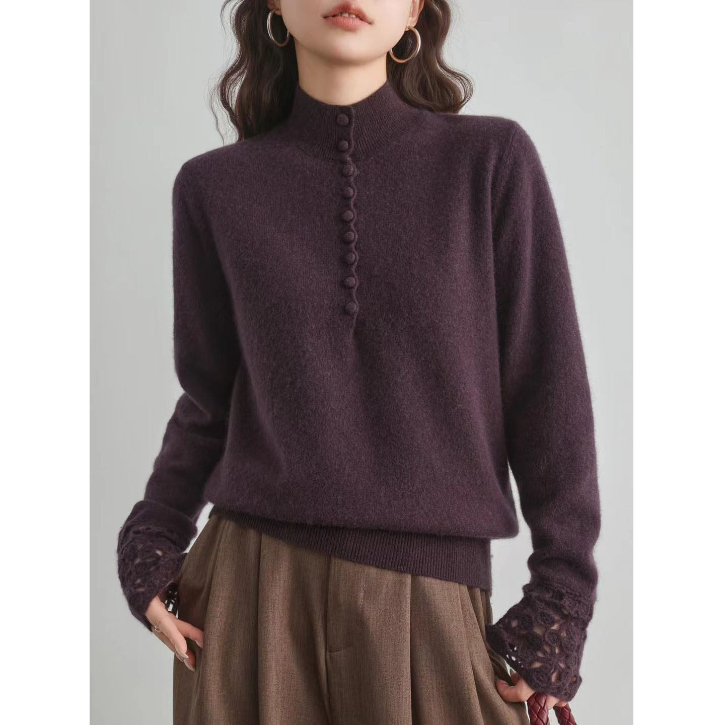 半高领毛衣慵懒风女羊毛衫加厚打底针织衫上衣褚老大双鹿羊绒衫女,女装/女士精品,羊绒衫,淘宝优惠券,粉丝福利购,淘宝优惠卷