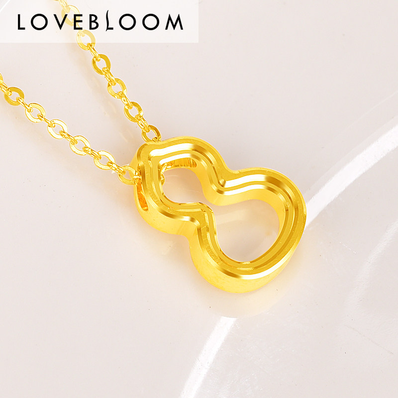 Golden Gourd Pendant 9999 Gold gold gourd Necklace Sufficient gold 999 clavicle Ruyi Nested chain 24kin the Jewelry/Diamond/Jade/Gold , Gold jewelery (New) , Choker  category - from Buy2taobao.com to provide professional Taobao agent buy service