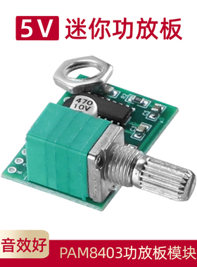 迷你5V数字小功放板模块 成品功放板模块DIY配件可USB供电PAM8403