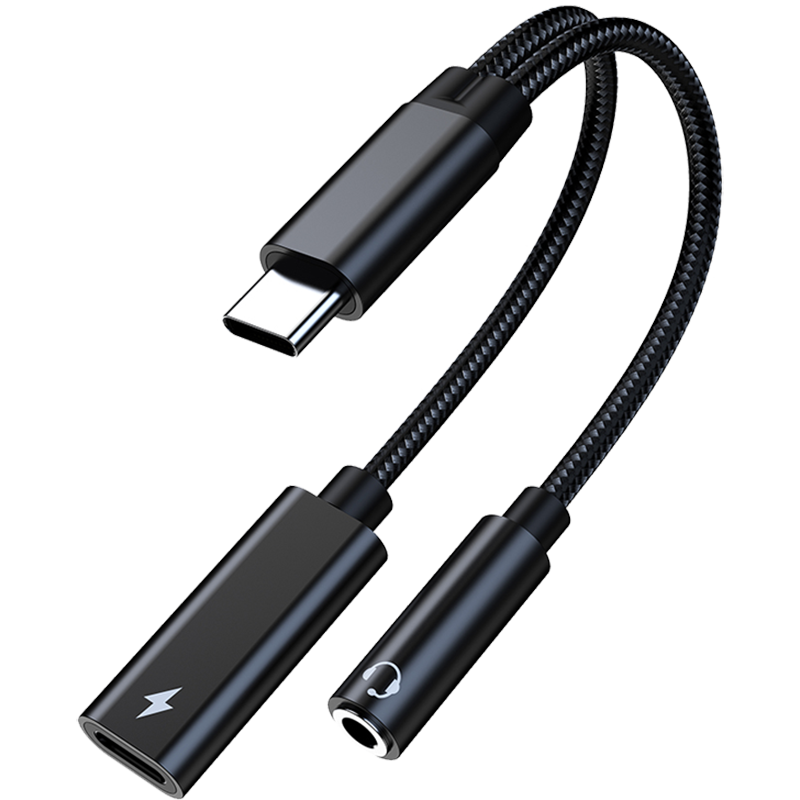 Type-C快充电+3.5二合一转接头适用华为mate70三星手机耳机转换器ipad pro平板iPhone16/15数