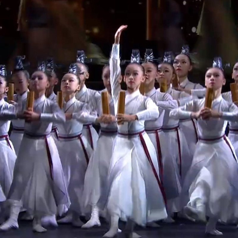壮志儿童少年行舞蹈服少年志水墨朗诵表演汉服国学服中国说演出服
