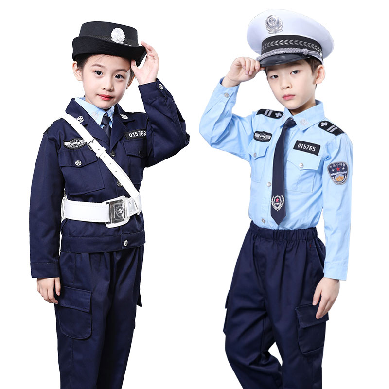 儿童指挥制服表演服男女童摄影幼儿园学生保安演出服COS帽子叔叔