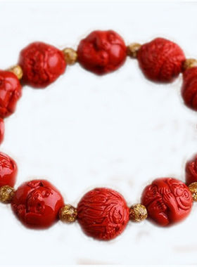 台湾原色十二生肖帝王红证书手链