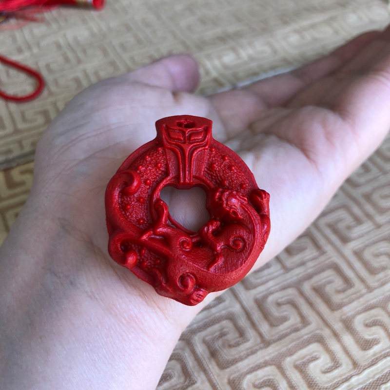 貔貅钥匙扣台湾原色朱砂平安扣吊坠男女款毛衣链新款玉扣挂件项链