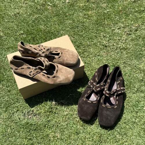巨舒适～不挑龄粘扣玛丽珍鞋 头层牛反绒羊皮内里平底通勤休闲