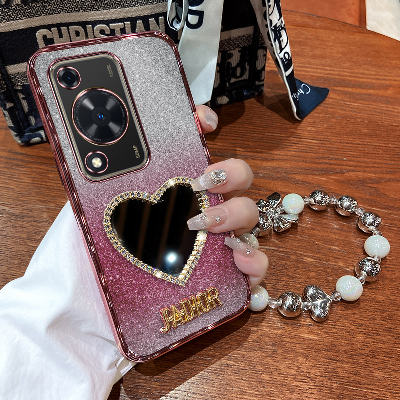 华为畅享70硅胶创意手机壳带镜子