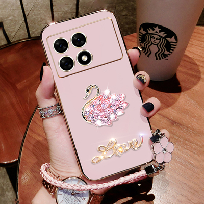 红米K70硅胶创意手机壳镶钻