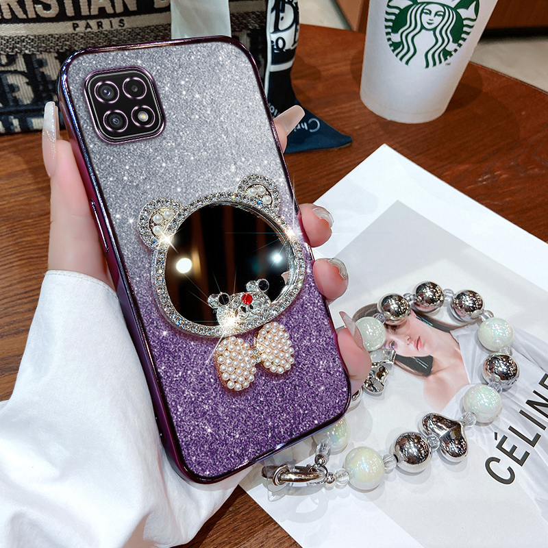 三星A22硅胶创意带闪粉镶钻