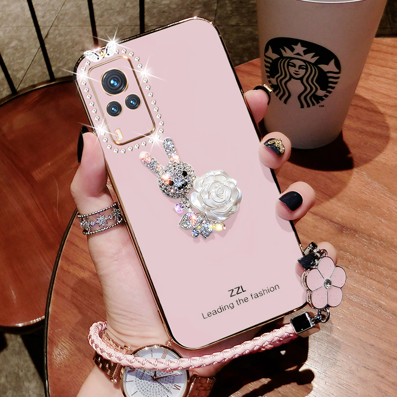 vivoX60曲屏版硅胶创意手机壳钻