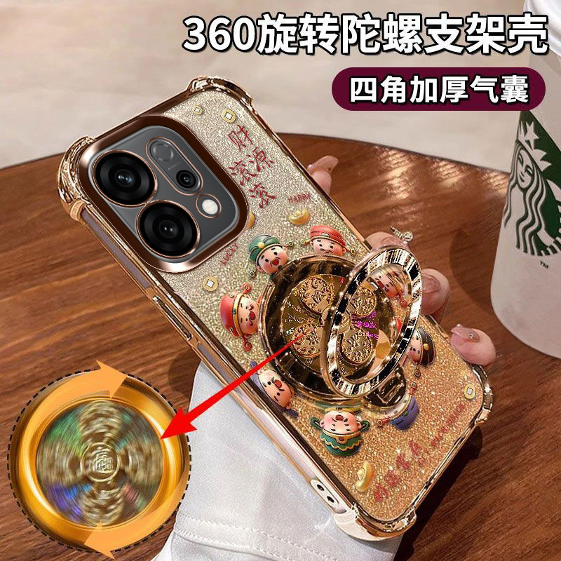 适用于OPPOReno14手机壳硅胶软套PLA110高颜值女款Reno14Pro发财支架PKZ110全包边镜头膜opp四角气囊oppo奢侈