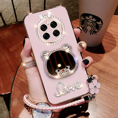 华为mate50硅胶创意手机壳带镜子