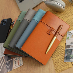 a6活页手账本2026年新款便携tn笔记本本子高颜值软皮面日记本加厚记事本复古绑带空白本旅行打卡盖章本可定制