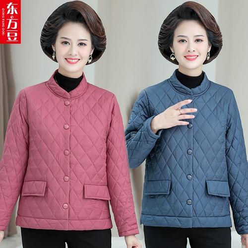 Осенний пуховик для матери с пухом, короткая куртка, большой размер, по фигуре, для среднего возраста
