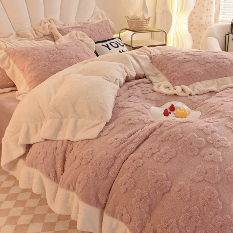 牛奶绒四件套加厚双面加绒