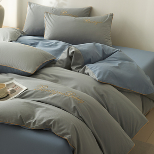加厚纯棉单独被套180cmx220cm单人双人被罩150x200x230床单四件套