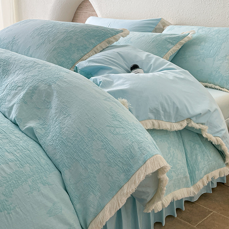 冬季纯棉全棉双层纱提花四件套