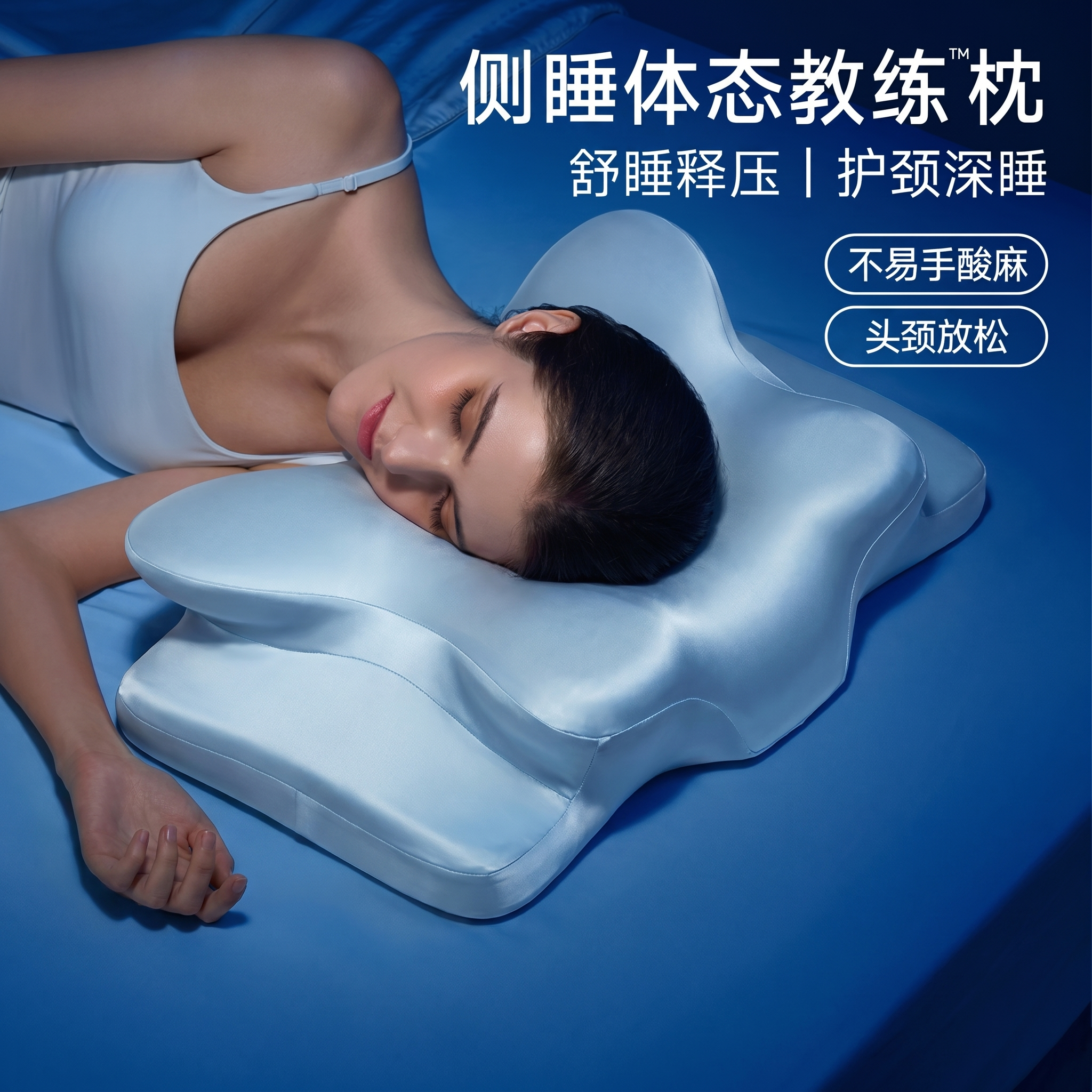 2026新款记忆棉枕头护颈椎助睡眠单人一只装可机洗蝶形枕睡觉专用