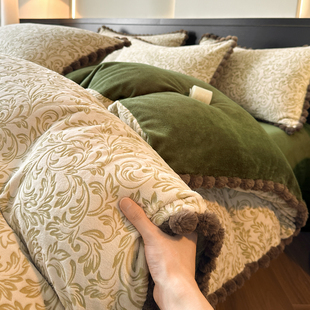 暖冬雕花牛奶绒四件套2025新款加厚保暖珊瑚绒床单被套床笠款床品