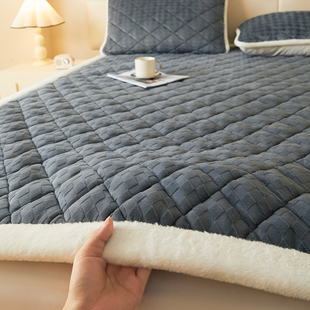 冬季加厚宝宝绒床垫软垫家用可机洗牛奶绒褥子床护垫珊瑚绒床褥垫