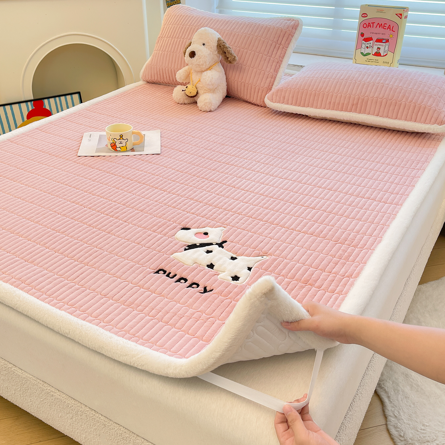 冬季加厚牛奶绒床垫软垫加厚保暖