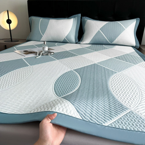 夏季凉感冰丝豆豆凉席三件套可机洗2025新款提花冰丝席空调软席子