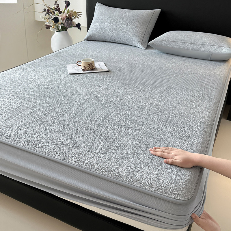 夏天提花冰丝床笠2026新款凉席三件套可机洗夏季床罩套床垫保护罩