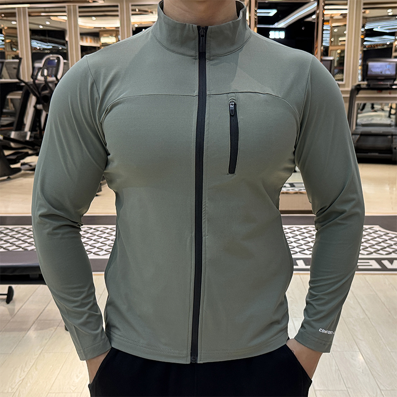 运动外套男立领健身长袖修身夹克