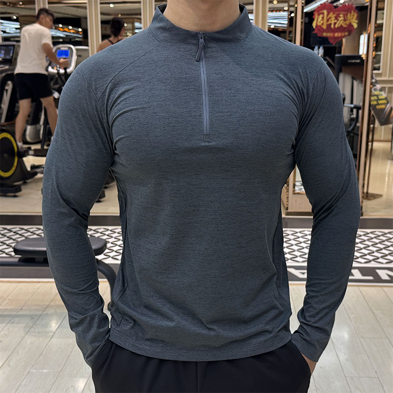 半拉链长袖男秋冬弹力速干健身服