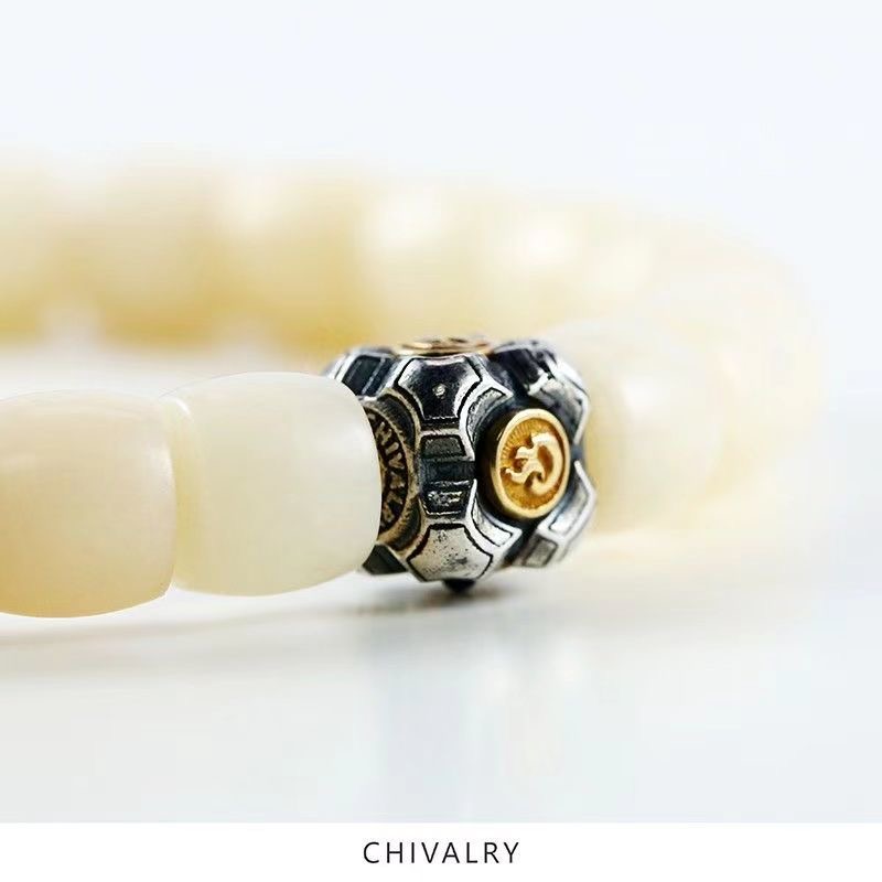 925银复古做旧方形隔珠宇宙魔方藏式金刚菩提手串文玩配饰diy配件