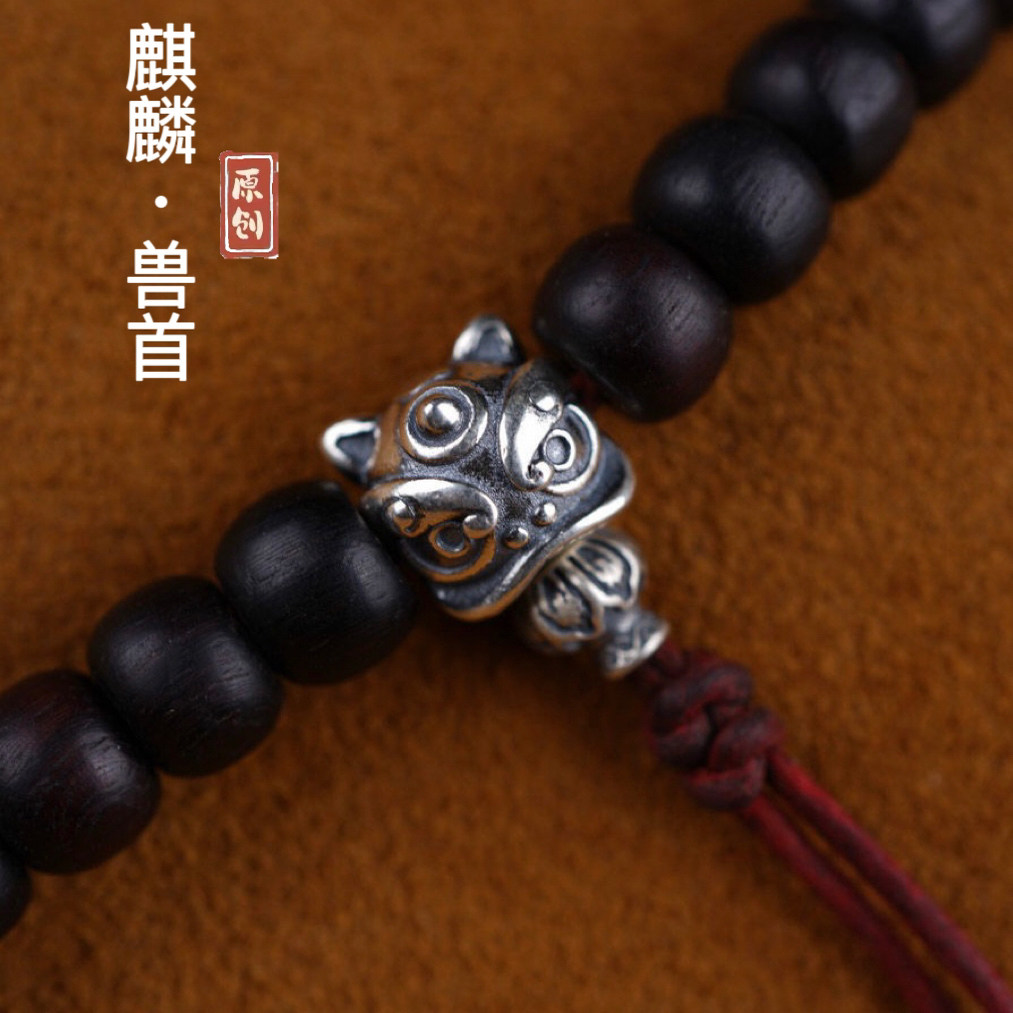 原创s925银藏式文玩福字醒狮三通佛头配饰麒麟手串DIY手工配件,饰品/流行首饰/时尚饰品新,银饰配件,淘宝优惠券,粉丝福利购,淘宝优惠卷