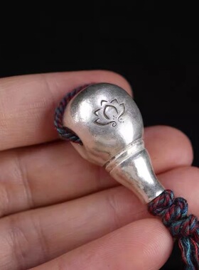 925银藏式莲花三通一体种子字佛头文玩配饰菩提百香籽diy手串配件