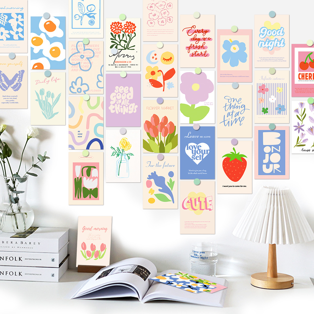 ins装饰卡片治愈明信片画墙贴