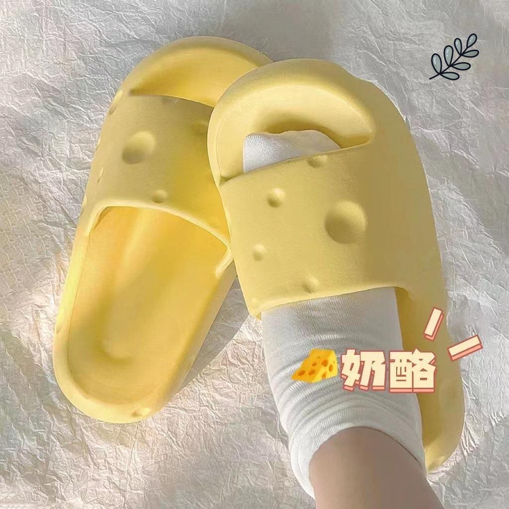 奶酪拖鞋踩屎感厚底防滑