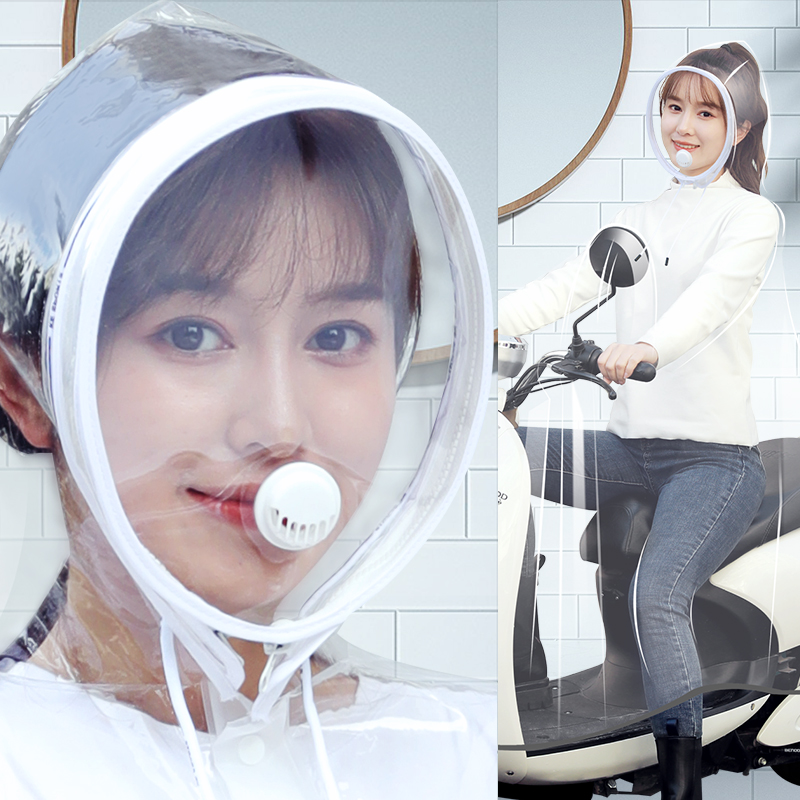 雨衣电动车单人透明面罩男女款全