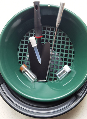 加厚大号38CM淘金盆手摇淘金筛子野外淘金套装淘金盘淘吸金沙工具