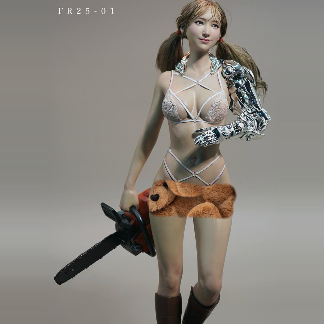 异斯模型树脂手办 1/8机械手女孩 白模未上色未组装模型现货