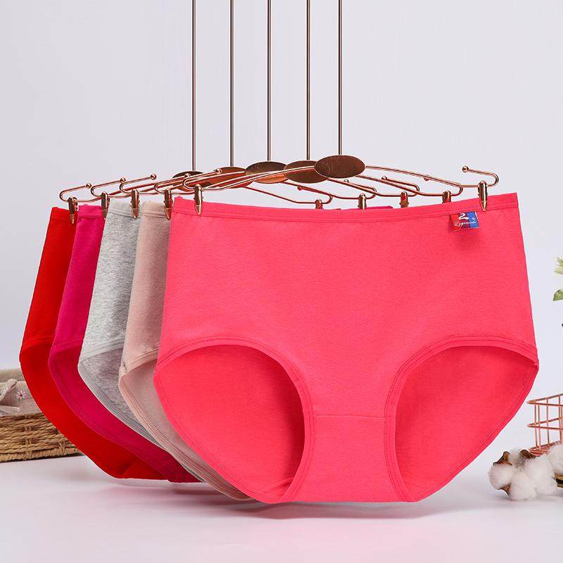4条装中高腰纯棉内裤女胖mm抗菌裆提臀收腹简约三角大红女士短裤,女士内衣/男士内衣/家居服,女三角裤,淘宝优惠券,粉丝福利购,淘宝优惠卷