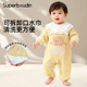 宝宝连体罩衣吃饭围兜外穿防水防脏婴儿爬行专用灯芯绒爬爬衣围裙
