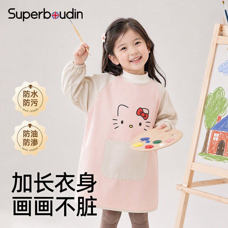 儿童围裙画衣服罩防水脏美图片