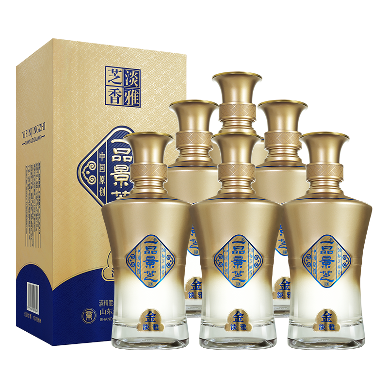 一品景芝 金淡雅 芝麻香型白酒 53度500ml*6瓶整箱,酒类,白酒/调香白酒,淘宝优惠券,粉丝福利购,淘宝优惠卷