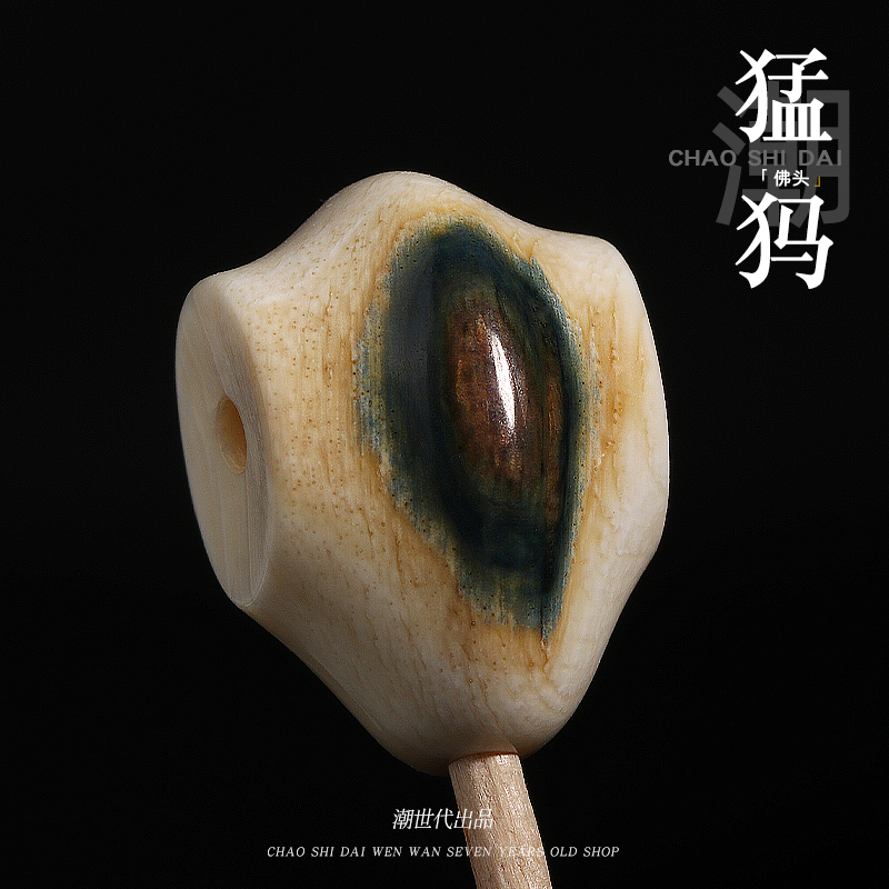 潮世代猛犸象牙三通佛頭精工雕刻