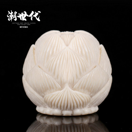 猛犸象牙精工星月菩提三通佛头